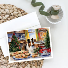 Load image into Gallery viewer, Sheltie Christmas Cookies Greeting Cards - Blank Note Cards – 8-Pack of Artist-Designed Cards with Envelopes