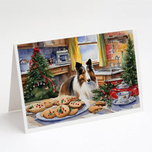 Load image into Gallery viewer, Sheltie Christmas Cookies Greeting Cards - Blank Note Cards – 8-Pack of Artist-Designed Cards with Envelopes