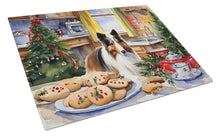 Load image into Gallery viewer, Sheltie Christmas Cookies Glass Cutting Boards – Durable, Decorative Kitchen Art