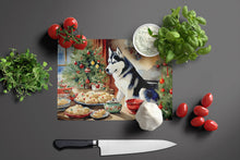 Load image into Gallery viewer, Siberian Husky Christmas Cookies Glass Cutting Boards – Durable, Decorative Kitchen Art