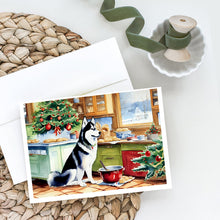 Load image into Gallery viewer, Siberian Husky Christmas Cookies Greeting Cards - Blank Note Cards – 8-Pack of Artist-Designed Cards with Envelopes