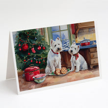 Load image into Gallery viewer, Westie Christmas Cookies Greeting Cards - Blank Note Cards – 8-Pack of Artist-Designed Cards with Envelopes
