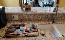 Load image into Gallery viewer, Westie Christmas Cookies Dish Drying Mat