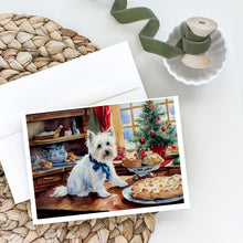 Load image into Gallery viewer, Westie Christmas Cookies Greeting Cards - Blank Note Cards – 8-Pack of Artist-Designed Cards with Envelopes