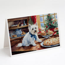 Load image into Gallery viewer, Westie Christmas Cookies Greeting Cards - Blank Note Cards – 8-Pack of Artist-Designed Cards with Envelopes