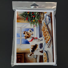Load image into Gallery viewer, Wire Fox Terrier Christmas Cookies Greeting Cards - Blank Note Cards – 8-Pack of Artist-Designed Cards with Envelopes