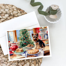 Load image into Gallery viewer, Yorkshire Terrier Yorkie Christmas Cookies Greeting Cards - Blank Note Cards – 8-Pack of Artist-Designed Cards with Envelopes