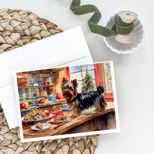 Load image into Gallery viewer, Yorkshire Terrier Yorkie Christmas Cookies Greeting Cards - Blank Note Cards – 8-Pack of Artist-Designed Cards with Envelopes