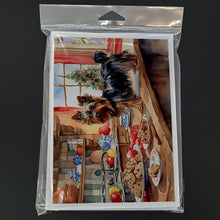 Load image into Gallery viewer, Yorkshire Terrier Yorkie Christmas Cookies Greeting Cards - Blank Note Cards – 8-Pack of Artist-Designed Cards with Envelopes
