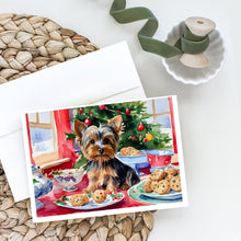 Load image into Gallery viewer, Yorkshire Terrier Yorkie Christmas Cookies Greeting Cards - Blank Note Cards – 8-Pack of Artist-Designed Cards with Envelopes