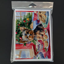 Load image into Gallery viewer, Yorkshire Terrier Yorkie Christmas Cookies Greeting Cards - Blank Note Cards – 8-Pack of Artist-Designed Cards with Envelopes