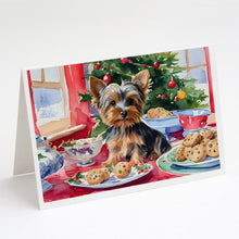 Load image into Gallery viewer, Yorkshire Terrier Yorkie Christmas Cookies Greeting Cards - Blank Note Cards – 8-Pack of Artist-Designed Cards with Envelopes