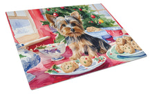 Load image into Gallery viewer, Yorkshire Terrier Yorkie Christmas Cookies Glass Cutting Boards – Durable, Decorative Kitchen Art