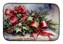 Load image into Gallery viewer, Christmas Bows &amp; Ribbons Dish Drying Mat