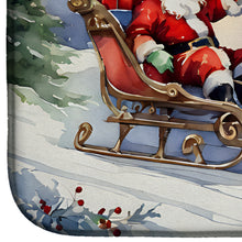 Load image into Gallery viewer, Christmas Santa and Sleigh Dish Drying Mat