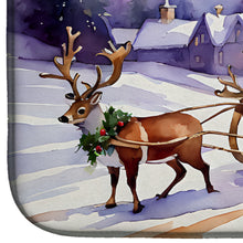 Load image into Gallery viewer, Christmas Santa and Sleigh Dish Drying Mat