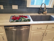 Load image into Gallery viewer, Christmas Poinsettias Dish Drying Mat