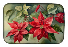 Load image into Gallery viewer, Christmas Poinsettias Dish Drying Mat