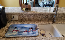 Load image into Gallery viewer, Christmas Snowmen Dish Drying Mat