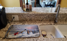 Load image into Gallery viewer, Christmas Snowmen Dish Drying Mat