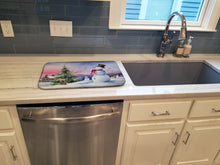 Load image into Gallery viewer, Christmas Snowmen Dish Drying Mat