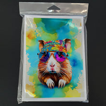 Load image into Gallery viewer, Hippie Animal Guinea Pig Greeting Cards - Blank Note Cards – 8-Pack of Artist-Designed Cards with Envelopes