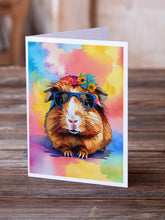 Load image into Gallery viewer, Hippie Animal Guinea Pig Greeting Cards - Blank Note Cards – 8-Pack of Artist-Designed Cards with Envelopes