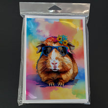 Load image into Gallery viewer, Hippie Animal Guinea Pig Greeting Cards - Blank Note Cards – 8-Pack of Artist-Designed Cards with Envelopes