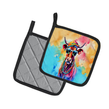 Load image into Gallery viewer, Hippie Animal Cow Pot Holders - Set of 2 Decorative Kitchen Helpers | Made in the USA