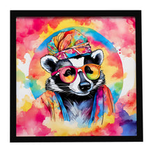 Load image into Gallery viewer, Hippie Animal Badger Framed Metal Print