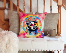 Load image into Gallery viewer, Hippie Animal Badger Throw Pillow - 14x14 Decorative Pillow – Art for Your Home &amp; Patio