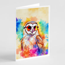 Load image into Gallery viewer, Hippie Animal Barn Owl Greeting Cards - Blank Note Cards – 8-Pack of Artist-Designed Cards with Envelopes