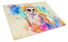 Load image into Gallery viewer, Hippie Animal Barn Owl Glass Cutting Boards – Durable, Decorative Kitchen Art