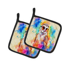 Load image into Gallery viewer, Hippie Animal Barn Owl Pot Holders - Set of 2 Decorative Kitchen Helpers | Made in the USA