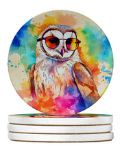 Load image into Gallery viewer, Hippie Animal Barn Owl Large Sandstone Coasters Pack of 4
