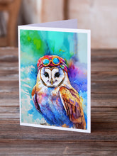 Load image into Gallery viewer, Hippie Animal Barn Owl Greeting Cards - Blank Note Cards – 8-Pack of Artist-Designed Cards with Envelopes