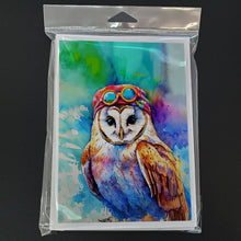 Load image into Gallery viewer, Hippie Animal Barn Owl Greeting Cards - Blank Note Cards – 8-Pack of Artist-Designed Cards with Envelopes