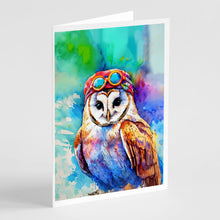 Load image into Gallery viewer, Hippie Animal Barn Owl Greeting Cards - Blank Note Cards – 8-Pack of Artist-Designed Cards with Envelopes