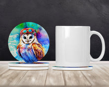 Load image into Gallery viewer, Hippie Animal Barn Owl Large Sandstone Coasters Pack of 4
