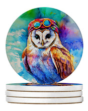 Load image into Gallery viewer, Hippie Animal Barn Owl Large Sandstone Coasters Pack of 4