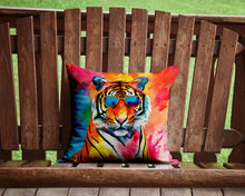 Load image into Gallery viewer, Hippie Animal Bengal Tiger Throw Pillow - 14x14 Decorative Pillow – Art for Your Home &amp; Patio