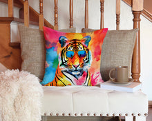 Load image into Gallery viewer, Hippie Animal Bengal Tiger Throw Pillow - 14x14 Decorative Pillow – Art for Your Home &amp; Patio