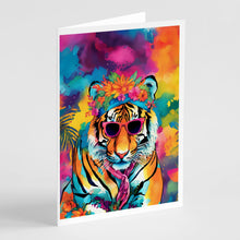 Load image into Gallery viewer, Hippie Animal Bengal Tiger Greeting Cards - Blank Note Cards – 8-Pack of Artist-Designed Cards with Envelopes