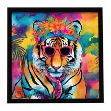 Load image into Gallery viewer, Hippie Animal Bengal Tiger Framed Metal Print
