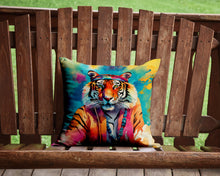 Load image into Gallery viewer, Hippie Animal Bengal Tiger Throw Pillow - 14x14 Decorative Pillow – Art for Your Home &amp; Patio