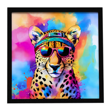 Load image into Gallery viewer, Hippie Animal Cheetah Framed Metal Print