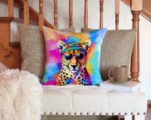 Load image into Gallery viewer, Hippie Animal Cheetah Throw Pillow - 14x14 Decorative Pillow – Art for Your Home &amp; Patio