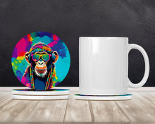 Load image into Gallery viewer, Hippie Animal Chimpanzee Large Sandstone Coasters Pack of 4
