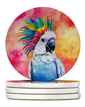 Load image into Gallery viewer, Hippie Animal Cockatoo Large Sandstone Coasters Pack of 4