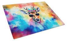Load image into Gallery viewer, Hippie Animal Deer Glass Cutting Boards – Durable, Decorative Kitchen Art